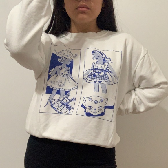 Urban Outfitters Sweaters - New Urban Outfitters White Graphic Sweater Size:S